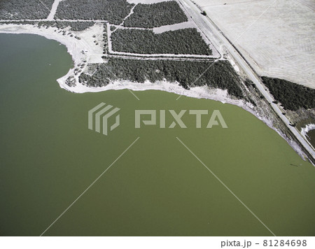 Pampas lagoon, aerial view 81284698