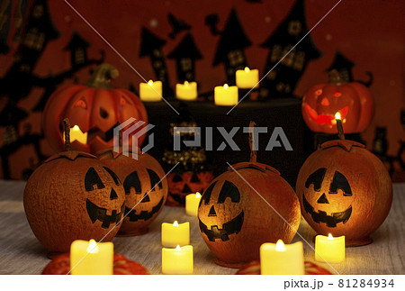 ハロウィンイメージ　ハロウィンナイト　お化けカボチャ　ジャックオーランタン　イメージ素材 81284934