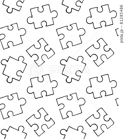 Vector seamless pattern of hand draw puzzle pieces 81285486