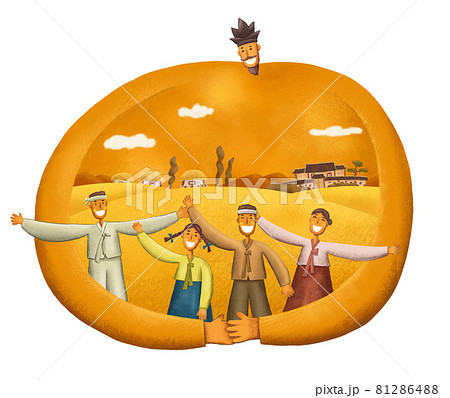 秋 イラスト 女性 81286488