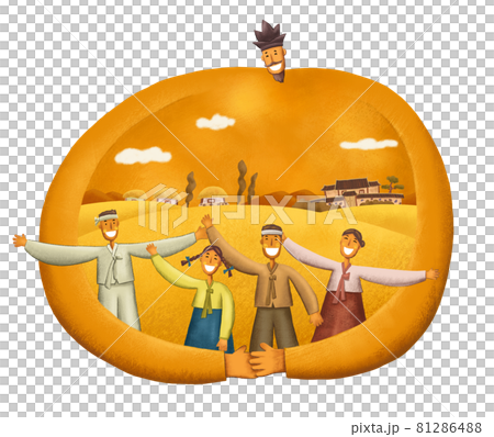 秋 イラスト 女性 81286488