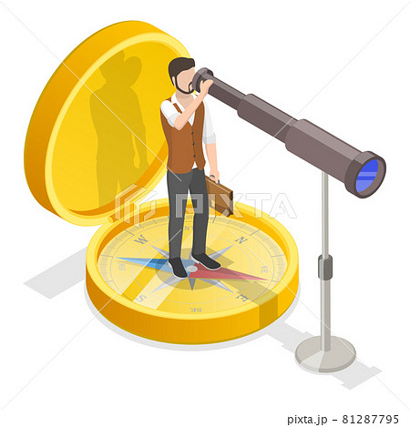 3D Isometric Vector Conceptual Illustration of Searching For Business Strategy. 3D Isometric Vector Conceptual Illustration of Searching For Business Strategy. 81287795