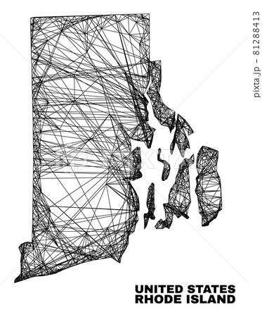 Linear Irregular Mesh Rhode Island State Map 81288413