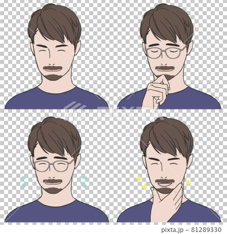 髭の男性セットb上下セパレートのイラスト素材