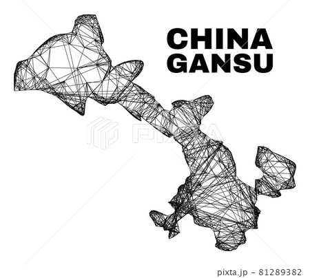 Linear Irregular Mesh Gansu Province Map 81289382