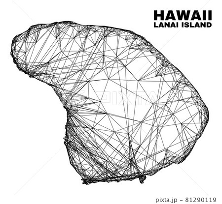 Hatched Irregular Mesh Lanai Island Map 81290119