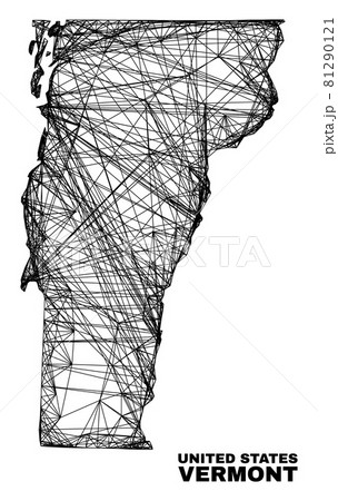 Hatched Irregular Mesh Vermont State Map Hatched Irregular Mesh Vermont State Map 81290121