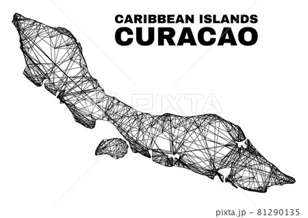 Hatched Irregular Mesh Curacao Island Map Hatched Irregular Mesh Curacao Island Map 81290135