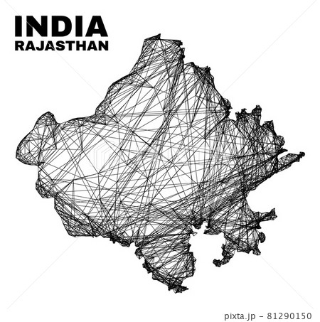 Hatched Irregular Mesh Rajasthan State Map 81290150