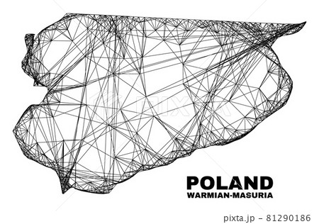 Hatched Irregular Mesh Warmian-Masurian Voivodeship Map 81290186