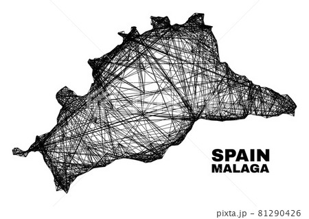 Hatched Irregular Mesh Malaga Province Map 81290426