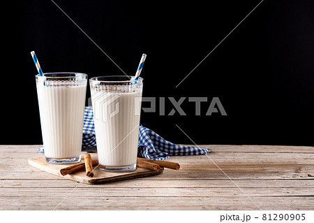 Fresh horchata with cinnamon in glass 81290905