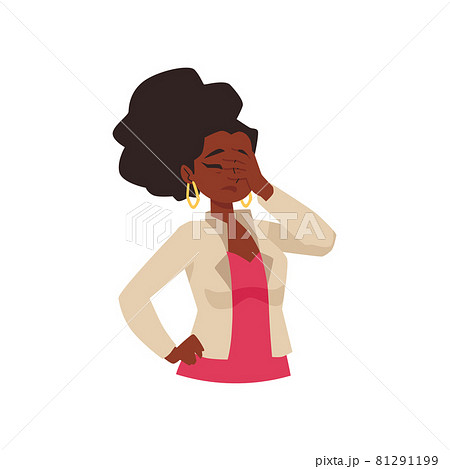 Woman feeling confused with sudden fail, flat vector illustration isolated. Woman feeling confused with sudden fail, flat vector illustration isolated. 81291199