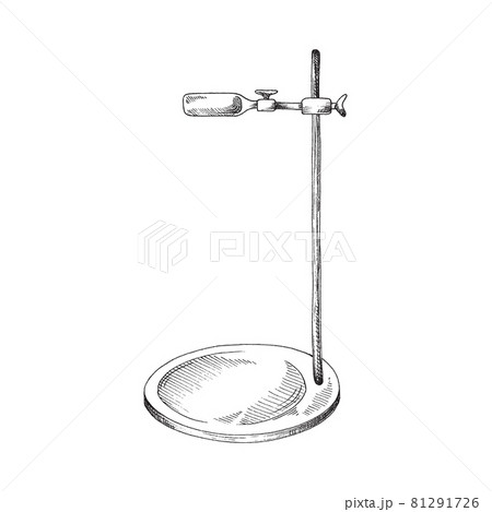 Retort stand in vintage sketch style vector illustration 81291726