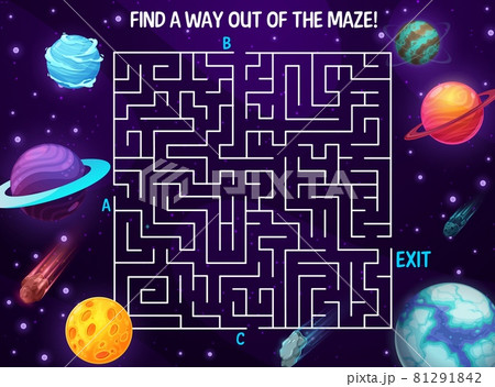 Space labyrinth maze cartoon galaxy, boardgame Space labyrinth maze cartoon galaxy, boardgame 81291842