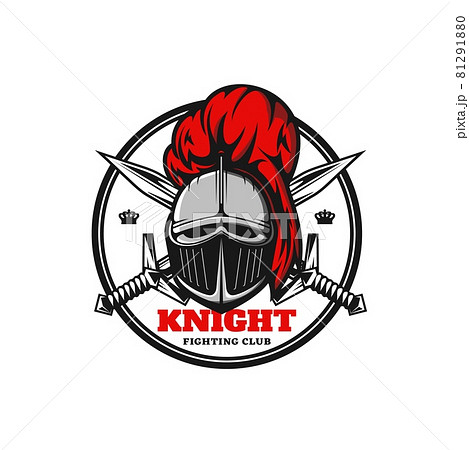 Medieval knight icon, vector emblem with warrior Medieval knight icon, vector emblem with warrior 81291880
