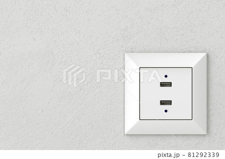 Wall socket with USB ports. Wall socket with USB ports. 81292339
