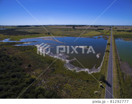 Pampas lagoon, aerial view 81292777