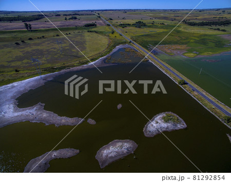Pampas lagoon, aerial view 81292854