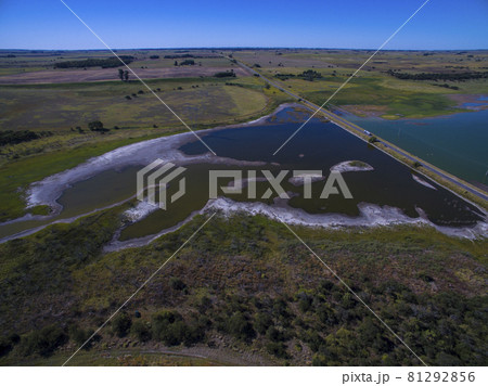 Pampas lagoon, aerial view 81292856