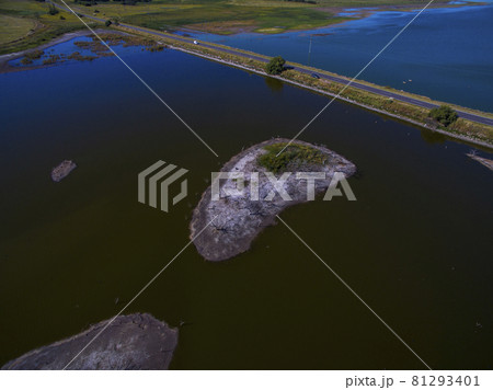 Pampas lagoon, aerial view 81293401