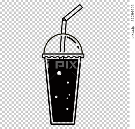 Drink in a plastic cup with a round lid, monochrome Drink in a plastic cup with a round lid, monochrome 81294493