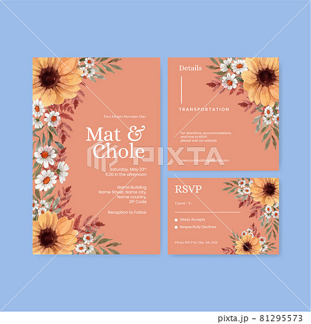 Wedding card template ,watercolor style Wedding card template ,watercolor style 81295573