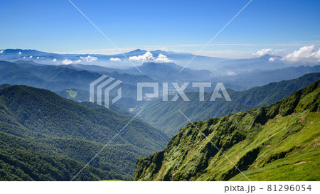 夏の山稜・谷川連峰からの絶景と山並み 81296054