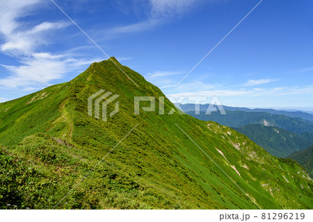 快晴の空と谷川連峰縦走路・オジカ沢ノ頭 81296219