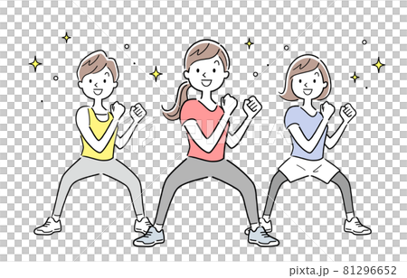 矢量插圖素材： 健身出汗的年輕女性 81296652