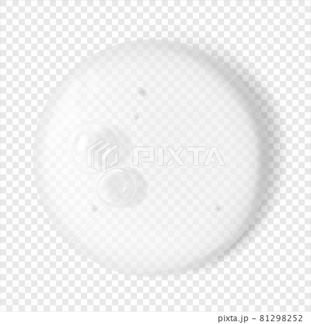 Clear transparent cosmetic smear with bubbles isolated 3d realistic vector illustration. Beauty serum liquid gel round splash. Skincare cosmetic 81298252