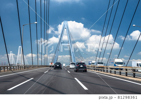 《愛知県》交通イメージ・伊勢湾岸自動車道・名港トリトンを走行 《愛知県》交通イメージ・伊勢湾岸自動車道・名港トリトンを走行 81298361