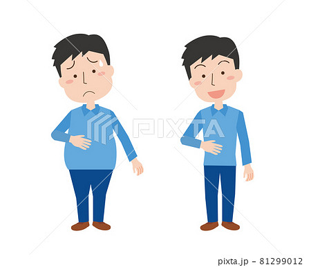 男性の太った体と痩せた体のビフォーアフター 男性の太った体と痩せた体のビフォーアフター 81299012