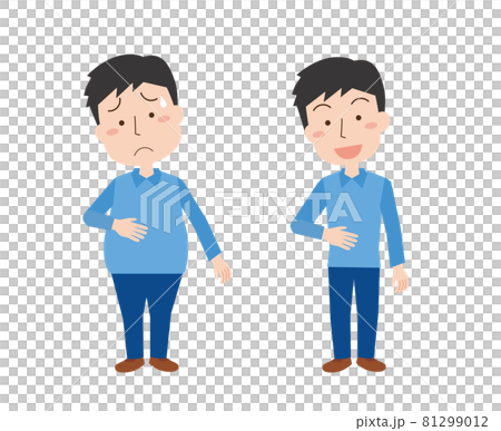 男性の太った体と痩せた体のビフォーアフター 男性の太った体と痩せた体のビフォーアフター 81299012