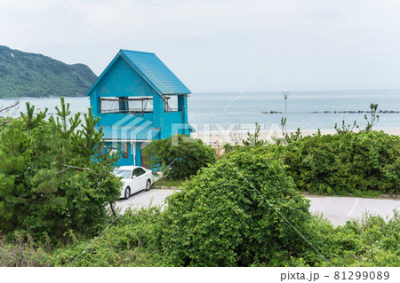島根半島四十二浦　18　古浦の海と街　 81299089