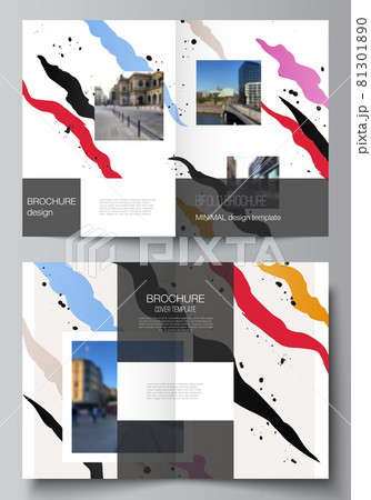Vector layout of two A4 cover mockups design templates for bifold brochure, flyer, magazine, cover design, book design, brochure cover, agency, corporate, business, portfolio, pitch deck, startup. Vector layout of two A4 cover mockups design templates for bifold brochure, flyer, magazine, cover design, book design, brochure cover, agency, corporate, business, portfolio, pitch deck, startup. 81301890