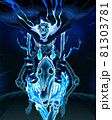 Skeleton is riding a ghost horse 81303781