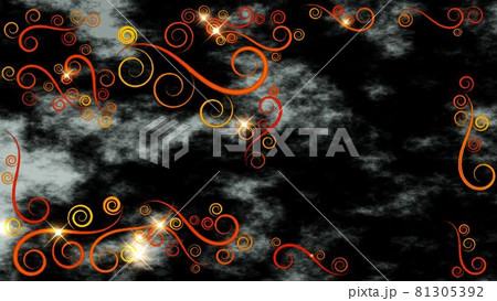 28-059　キラキラとしたコピースペース付き背景イラスト　曲線(黄・イエロー) 81305392