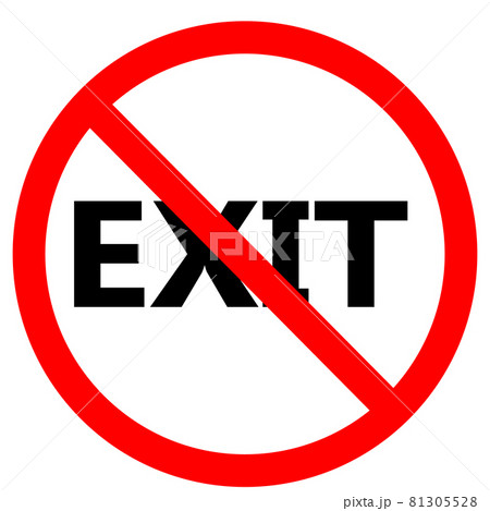 No exit icon on white background. Exit forbidden sign. exit allowed symbol. Forbidden exit logo. flat style. 81305528