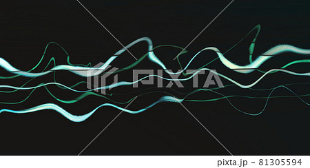 黒背景に蛍光の波のモダンな抽象背景バナー 音楽 テクノロジー エネルギーのコンセプト ダイナミックのイラスト素材