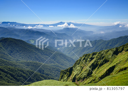 谷川連峰オジカ沢ノ頭付近からの絶景・山並み 81305797
