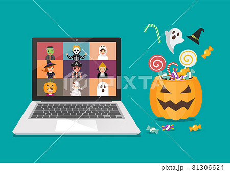 Online Halloween Party Concept 81306624