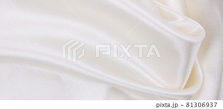 Smooth elegant white silk or satin luxury cloth texture as wedding background. Luxurious background design 81306937