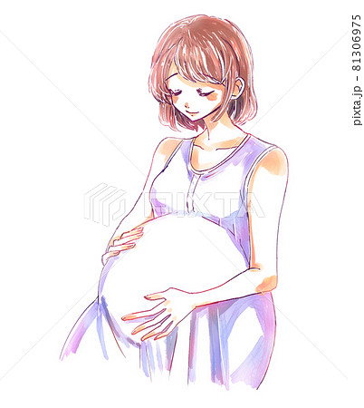 安心している妊婦さんのイラスト素材