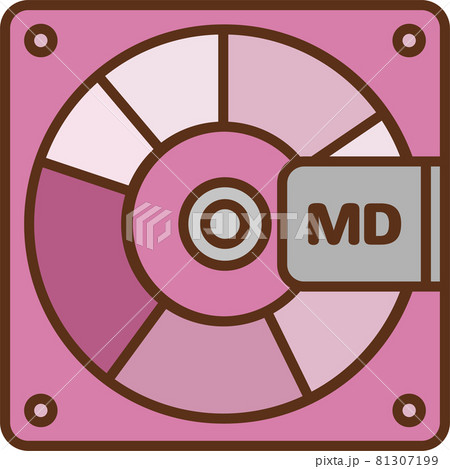 ピンク色のMD(ミニディスク)のイラスト 81307199