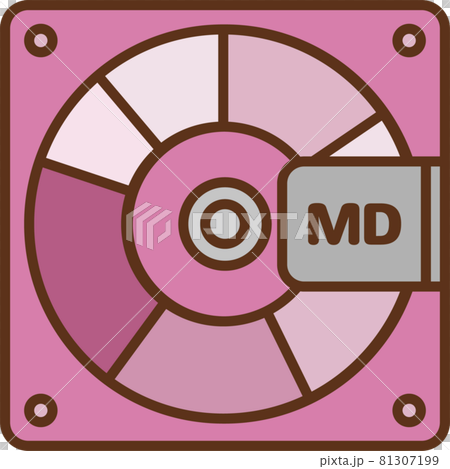 ピンク色のMD(ミニディスク)のイラスト 81307199
