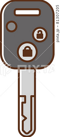 鍵付きのキーレスエントリーのイラストのイラスト素材