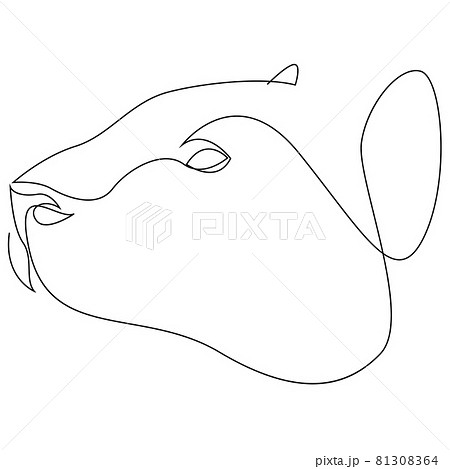 Jaguar head continuous one line drawing. Single line vector illustration. Jaguar head continuous one line drawing. Single line vector illustration. 81308364