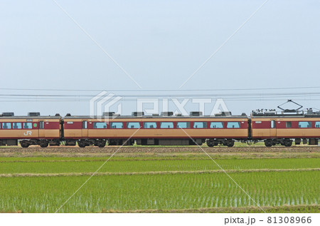 北陸本線　美川ー加賀笠間　JR西日本　485系　A10編成　②　モハ485-251（京都）　山側 81308966