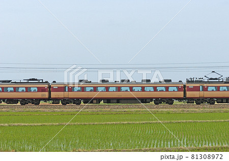 北陸本線　美川ー加賀笠間　JR西日本　485系　A10編成　⑦　モハ485-119（京都）　山側 81308972